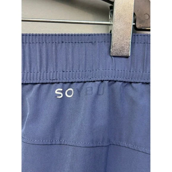 Soybu Shorts Mens XL Blue Active Athletic Recycled Polyester Spandex Zip Pockets - Picture 9 of 10